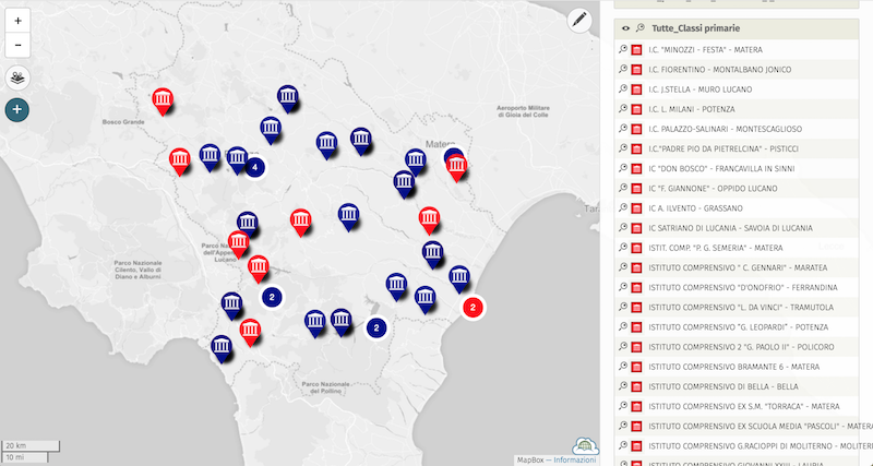 Mappa scuole Facciamo Cultura Giocando